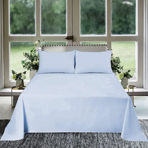 Miniatura 5 de 3 piezas Sábana plana tamaño King Plus extra grande (120 x 120 pulgadas) 800 hilos 100% algodón egipcio calidad de lujo ropa de cama sábana plana