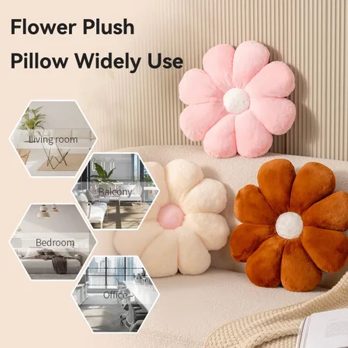 Miniatura 7 de FIONOUT Almohada de flores, almohadas negras de 17.7 pulgadas, almohadas decorativas negras, almohada de flores, cojines de piso de flores para Negro