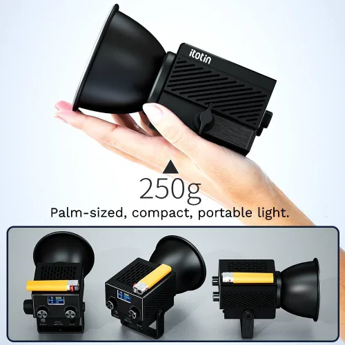 Miniatura 4 de Luz de video LED, luz de video bicolor de 60 W, mini luz de fotografía COB con control de 2.4G/APP, 2700K-7500K, CRI>96, TLCI>97, 8 efectos