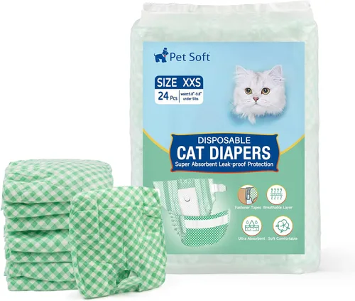 Pet Soft Pañales desechables para gatos – Pañales para perros en período de calor o incontinencia de orina, pañales para perras, pañales ultra