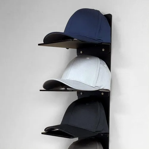 Miniatura 3 de OnDisplay Expositor de acrílico de lujo para gorras, organizador de gorra de béisbol montado en la pared, exhibición de pared con varios estantes