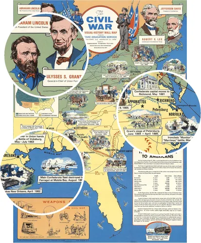 Miniatura 2 de Rompecabezas de 1000 piezas de la Guerra Civil para adultos Servicio de educación cívica Abraham Lincoln, Ulysses S. Grant, Jefferson Davis