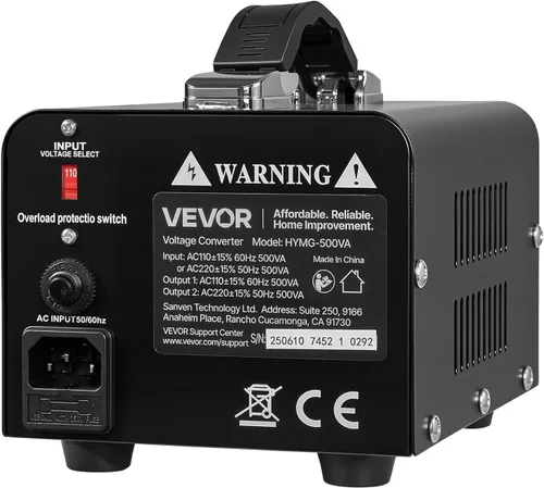 Miniatura 9 de VEVOR Transformador convertidor de voltaje, 500 VA, transformador de potencia elevador/abajo de servicio pesado, convertir de 110 V a 220 V y 220 V