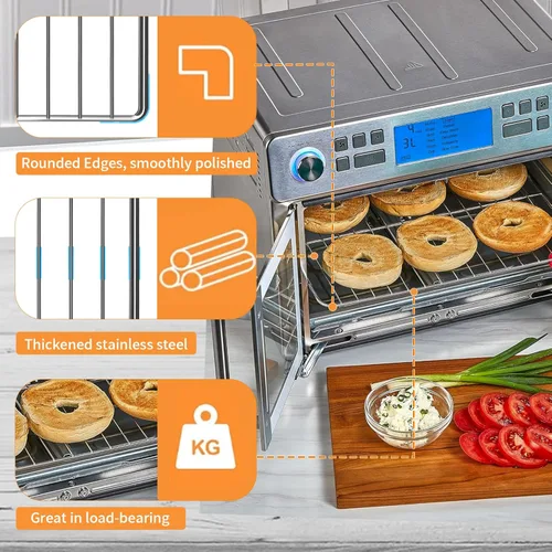 Miniatura 4 de Rejilla para freidora de aire Emeril Lagasse Emeril Lagasse Dual Zone 360 Air Fryer Oven 25 cuartos de galón, 12.5 x 11.5 pulgadas, accesorios