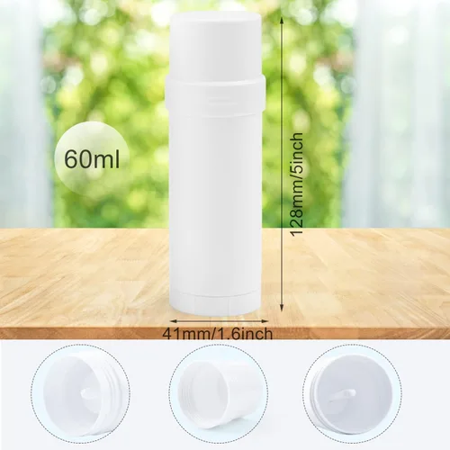 Miniatura 2 de Cositina Contenedores de desodorante de plástico de 2.0 fl oz/2 onzas, botellas vacías redondas, tubos de desodorante recargables para bálsamo