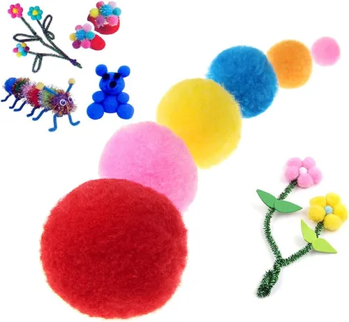 Miniatura 5 de 100 pompones suaves y esponjosos de 0.787 in, bola hecha a mano, decoración de Navidad, suministros de costura para manualidades