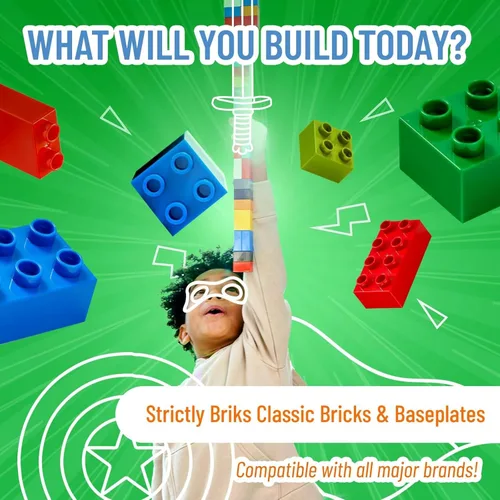 Miniatura 6 de Strictly Briks - Big Briks Set, juego de 108 piezas, 10 colores divertidos, bloques de construcción grandes para edades de 3 años en adelante