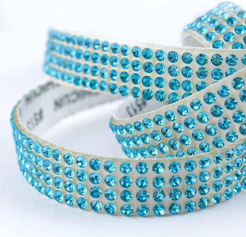Miniatura 4 de 6 rollos de cinta de diamantes de imitación de cristal, rollo de cinta de diamante para manualidades, cinta de diamantes de imitación autoadhesiva