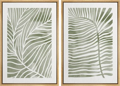 Miniatura 16 de SIGNWIN Lienzo enmarcado para pared, ilustraciones abstractas texturizadas en tonos beige terrosos, arte moderno, decorativo, contemporáneo