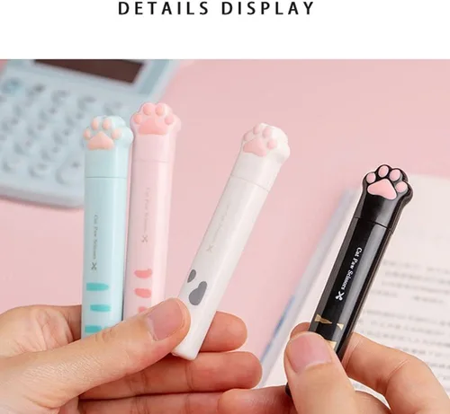 Miniatura 8 de Tijeras multiusos, mini tijeras de mano portátiles Kawaii Cat Paw Tijeras de artesanía Tijeras plegables de papelería con cubierta de seguridad
