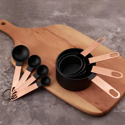 Miniatura 3 de Juego de taza medidora y cuchara medidora, juego de 8 tazas medidoras de líquidos o juego de tazas medidoras en seco, juego de cucharas medidoras