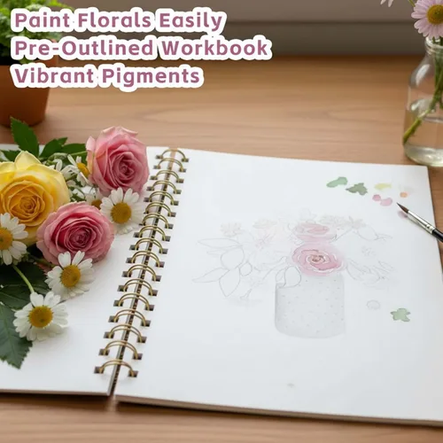 Miniatura 5 de Libros de trabajo de acuarela, kit de pintura de acuarela para principiantes, perfecto para regalar para despertar creatividad y alegría para Ramo