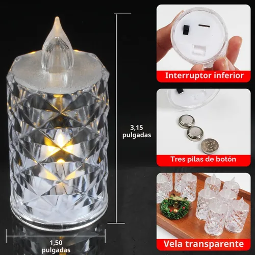 Miniatura 8 de Paquete de 12 velas de té que funcionan con pilas, parpadeo realista y más de 200 horas de tiempo de funcionamiento, para centros de mesa, bodas