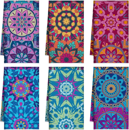 Miniatura 20 de Set de 6 toallas de cocina lavanda púrpura con flores, paños de cocina rústicos absorbentes, toallas de mano lavanda para té, de 24 x 16 pulgadas