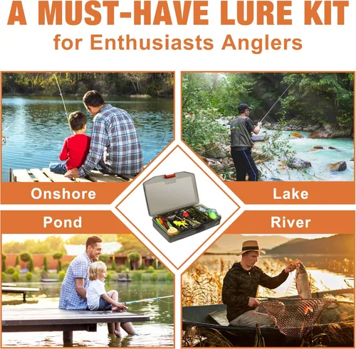 Miniatura 3 de TRUSCEND Complete Fishing Lures - Tackle Box with Tackle Included - Crankbaits, Minnows, Frogs, Vibes, Poppers, Spinners, Spoons, Soft Baits, Hooks
