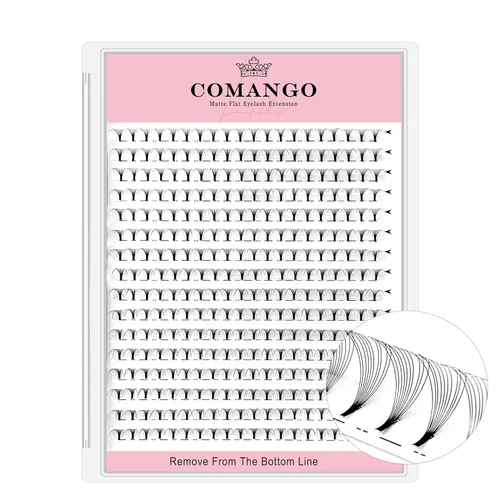 Miniatura 73 de CoMango Extensiones de pestañas de volumen 3D/4D/5D/6D/10D, grosor de 0.003 in, rizo C/D, tallo corto de 0.315-0.591 in, extensiones de pestañas
