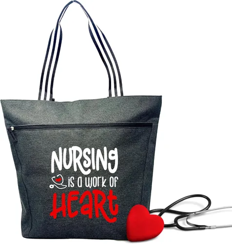 Grandes bolsas de mano con cremallera para enfermeras, con bolsillos, perfectas para el trabajo, regalos para CNA, RN y estudiantes de enfermería