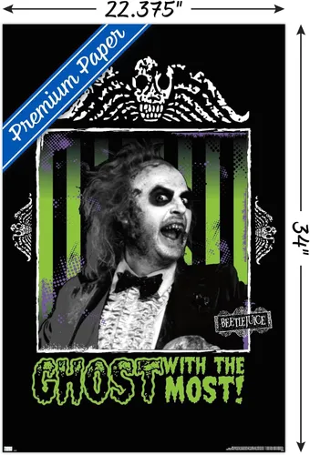 Miniatura 3 de Trends International Beetlejuice - Póster de fantasma con la mayoría de la pared, 34 pulgadas de largo x 22.4 W, paquete de póster y montaje prémium
