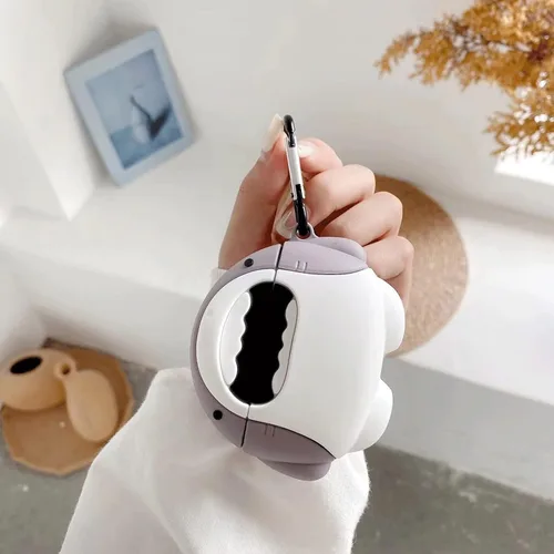 Miniatura 7 de Funda creativa linda Kawaii de dibujos animados de animales de tiburón, compatible con Beats Studio Buds 2021, accesorios portátiles de moda