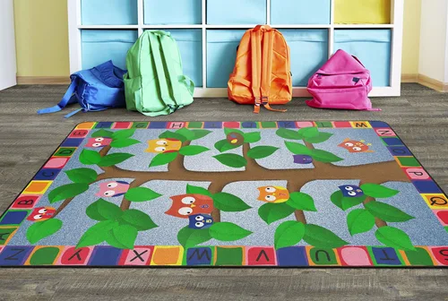 Miniatura 3 de Flagship Carpets Alfombra educativa con diseño de búhos del alfabeto para el aula o la habitación de los niños, tapete de juego para enseñar