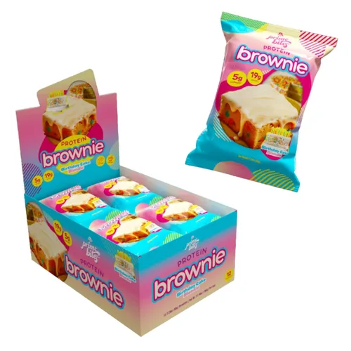 Prime Bites Brownie con alto contenido de proteínas (12 por caja, Birthday Cake Blondie) – 0.49 onzas de proteína, 0.19 onzas de colágeno, sin