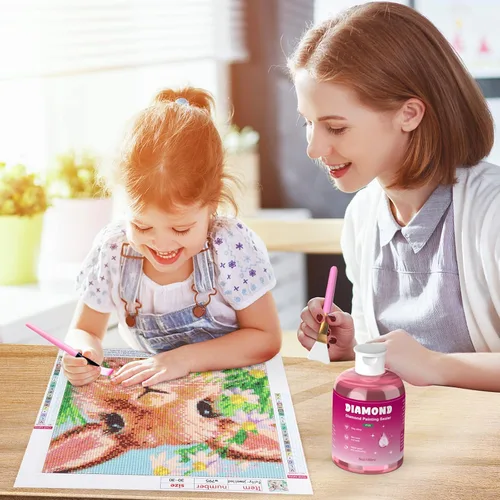 Miniatura 7 de GHHKUD Sellador de pintura de diamantes de 5.1 fl oz con pinceles, pegamento sellador de arte de diamantes DIY, aplicador de accesorios de pintura
