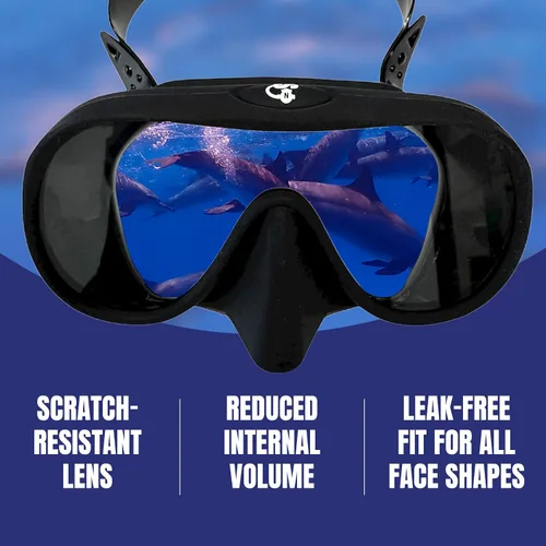 Miniatura 3 de Spartacus Frameless Dive Mask, Ultra-Clear Low-Iron Glass, Wide View, Low Volume, 100% Silicone Skirt