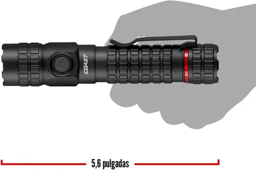 Miniatura 10 de COAST PX200R - Linterna LED recargable de 2000 lúmenes, enfoque giratorio, USB-C, clip de bolsillo de 2 posiciones