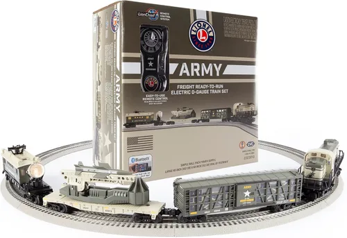 Miniatura 9 de Lionel Army Freight Electric O Gauge Bluetooth 5.0 Set de Tren Eléctrico con Control Remoto