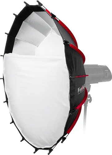 Miniatura 5 de Fotodiox EZ-Pro DLX - Plato de belleza plegable de 32 pulgadas y caja de luz con inserto Bowens y rejilla, interior reflectante plateado y placa