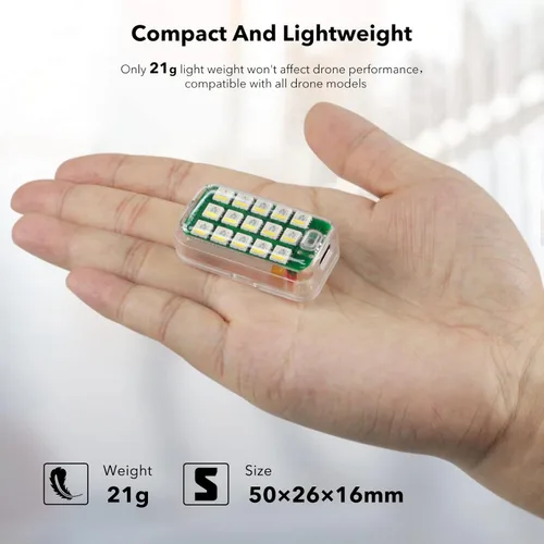Miniatura 9 de SYMIK GS600 - Luz estroboscópica para dron, distancia de visibilidad de 3.7 mi (3.7 millas), color blanco/rojo/verde, cumple con el requisito