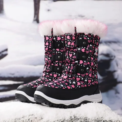 Miniatura 7 de DREAM PAIRS Botas de nieve de invierno antideslizantes con forro de piel sintética hasta la rodilla para niños y niñas