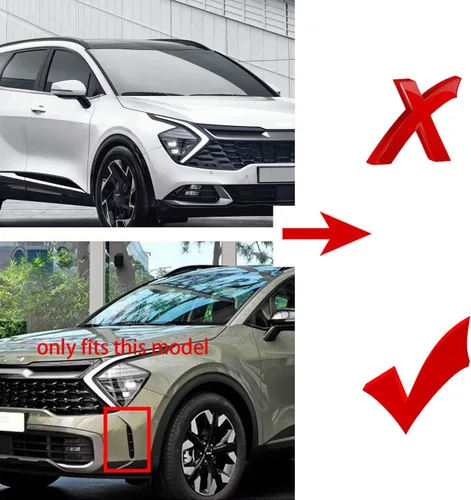 Miniatura 2 de Cubierta de cejas para luz antiniebla delantera apta para Kia Sportage NQ5 2023 2024 Lámpara antiniebla delantera Accesorios de coche 2 unids rojo