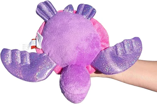 Miniatura 6 de Zugar Land Peluche reversible de tortuga marina con lentejuelas (11 pulgadas), diseño de lentejuelas reversibles, color rosa intenso/plateado
