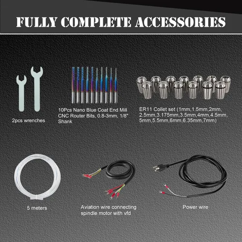 Miniatura 7 de Kits de motor de husillo CNC, motor de husillo refrigerado por agua de 110 V, 1,5 KW, 2.559 in, motor CNC, 110 V, 1,5 KW, montaje de abrazadera