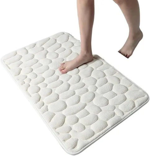 Miniatura 2 de Alfombra antideslizante de Baño con Relieve de Adoquines, Alfombras Antideslizantes En Lavabo, Alfombra De Suelo Lateral De Bañera, Felpudo De