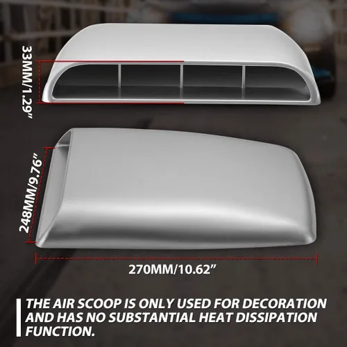 Miniatura 5 de KaTur Universal Coche Decorativo Flujo De Aire De La Capilla De Admisión Cucharada Ventilación Turbo Capó Gris