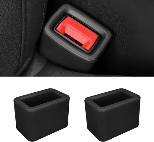 2 extensores de cinturón de seguridad para asiento elevador, soporte de hebilla de cinturón de seguridad trasero de silicona que facilita el acceso