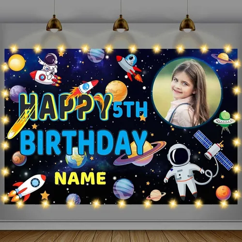 Miniatura 18 de Cartel de feliz cumpleaños beige personalizado para telón de fondo grande de feliz cumpleaños, globo aerostático, fiesta, interior y exterior