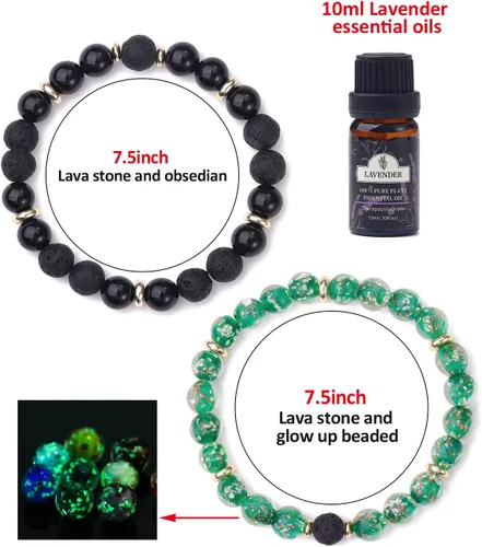 Miniatura 15 de 7 Chakra Bracelet Real Crystal Stone Beads Essential Oil Set Yoga Meditation Protection Lava Rock Jewelry Gifts for Women Men