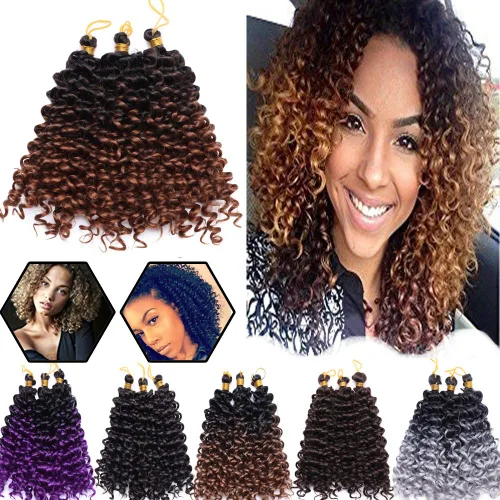 Miniatura 10 de Marlybob Pelo sintético trenzado de ganchillo de 14 pulgadas Marlibob onda de agua trenzado trenzado de ganchillo trenzas afro rastas rizadas