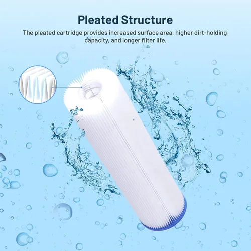 Miniatura 2 de Cartucho de repuesto para filtro de agua de 10 x 2.5 pulgadas, polipropileno de 20 micras y filtro de sedimento plisado de 20 micrones, paquete de 12