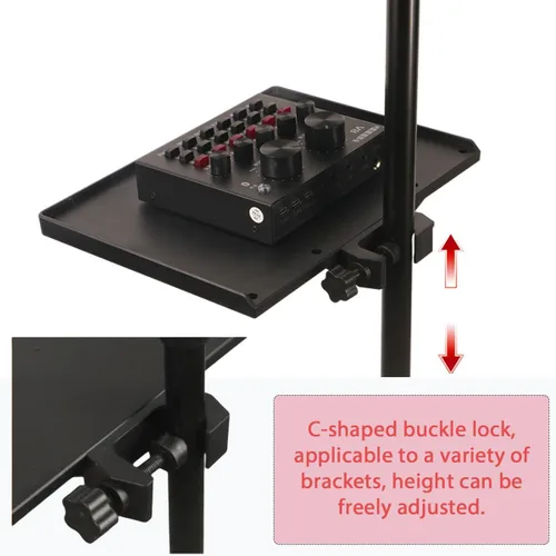 Miniatura 5 de 2 bandejas universales para micrófono, soporte ajustable para soporte de micrófono, bandeja de soporte para micrófono para hoja de música