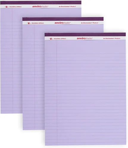 Miniatura 28 de ROARING SPRING Enviroshades - Bloc de notas de colores reciclados, paquete de 3, 40 hojas, 8.5 x 11.75 pulgadas, el paquete incluye 1 de cada