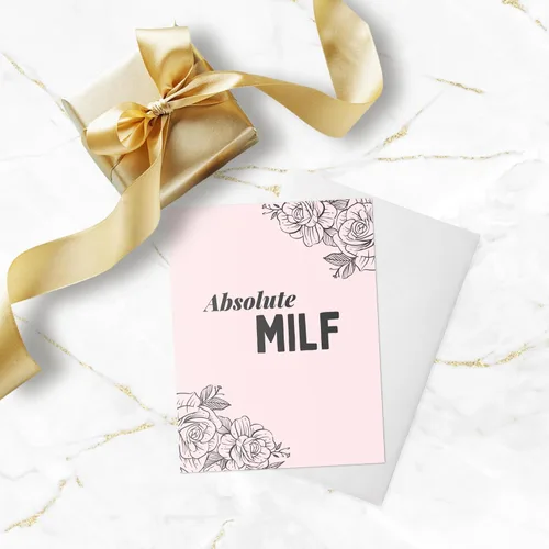 Miniatura 5 de Tarjeta de felicitación o agradecimiento con mensaje gracioso en inglés (Absolute MILF)