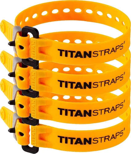 Miniatura 7 de Titan Utility Straps - Correas de tensión fáciles de usar y fiables para asegurar bicicletas y motocicletas, esquís, mangueras de jardín, Verde lima