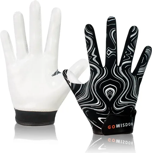 Miniatura 23 de Guantes de receptor de fútbol americano para niños - Agarre de silicona antideslizante y parte trasera de licra transpirable para un mejor control