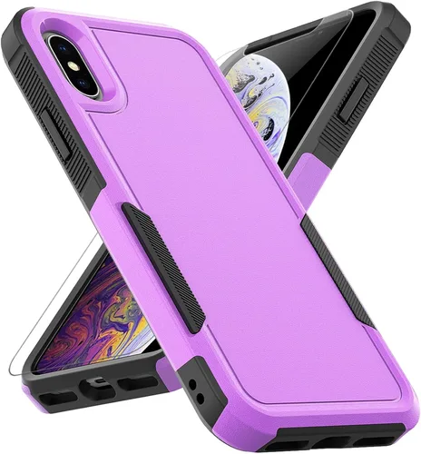 Miniatura 11 de Funda para iPhone X/iPhone Xs: funda protectora de doble capa resistente para teléfono celular, a prueba de golpes, resistente, con protector