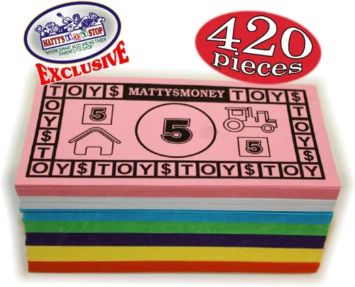 Miniatura 3 de Matty's Money Juego de dinero de repuesto de 420 piezas (60 piezas cada una de $1's, $5's, $10's, $20's, $50's, $100's y $500) $41,160 en dinero