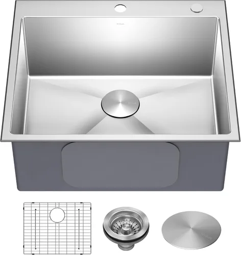 Kraus KHT301-25 Standart PRO Kitchen Fregadero de Cocina de Acero Inoxidable, 25 Pulgadas